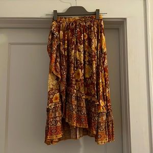 Spell and the Gypsy Amethyst Frill Skirt in Color Amber